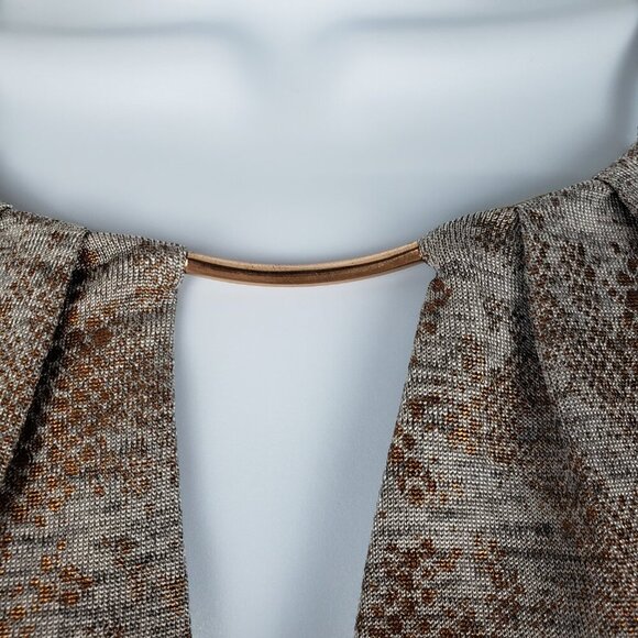 WHBM Blouson Dress NWT Bronze Foil Snake Print Halter Kyhl Neck Womens XXS - Picture 4 of 8